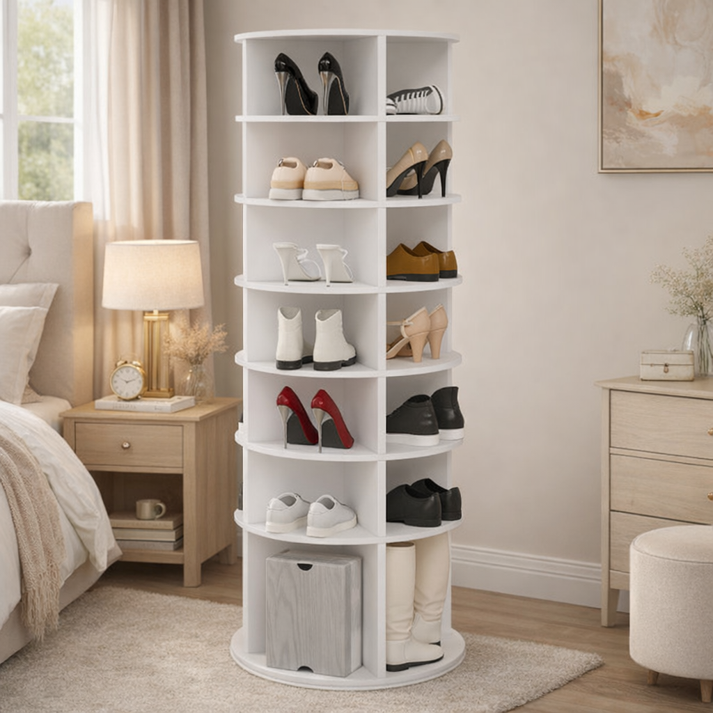 Spinora 7-Tier Rotating Shoe Rack – 360° Spinning Storage Tower