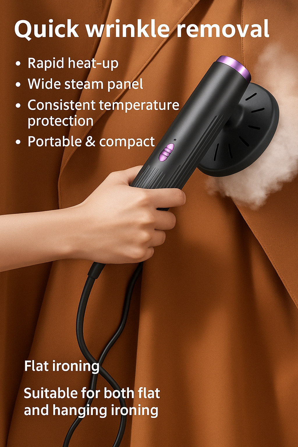 Steamora Portable Clothes Steamer – USB Handheld